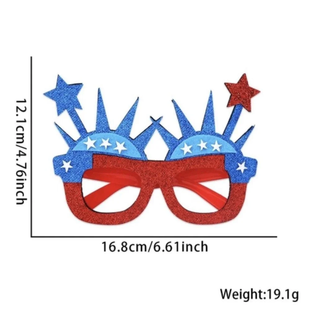 🇺🇸 USA 4th Of July Glitter Glasses Patriotic Party Prop Accessory Set of 4 New